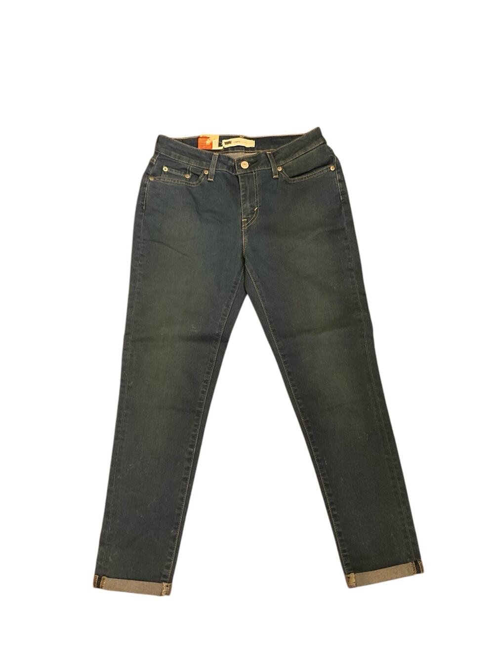Levi's 535 Leggings Jeans Womens 9/29 Blue Denim 5-Pockets Rolled Hem
